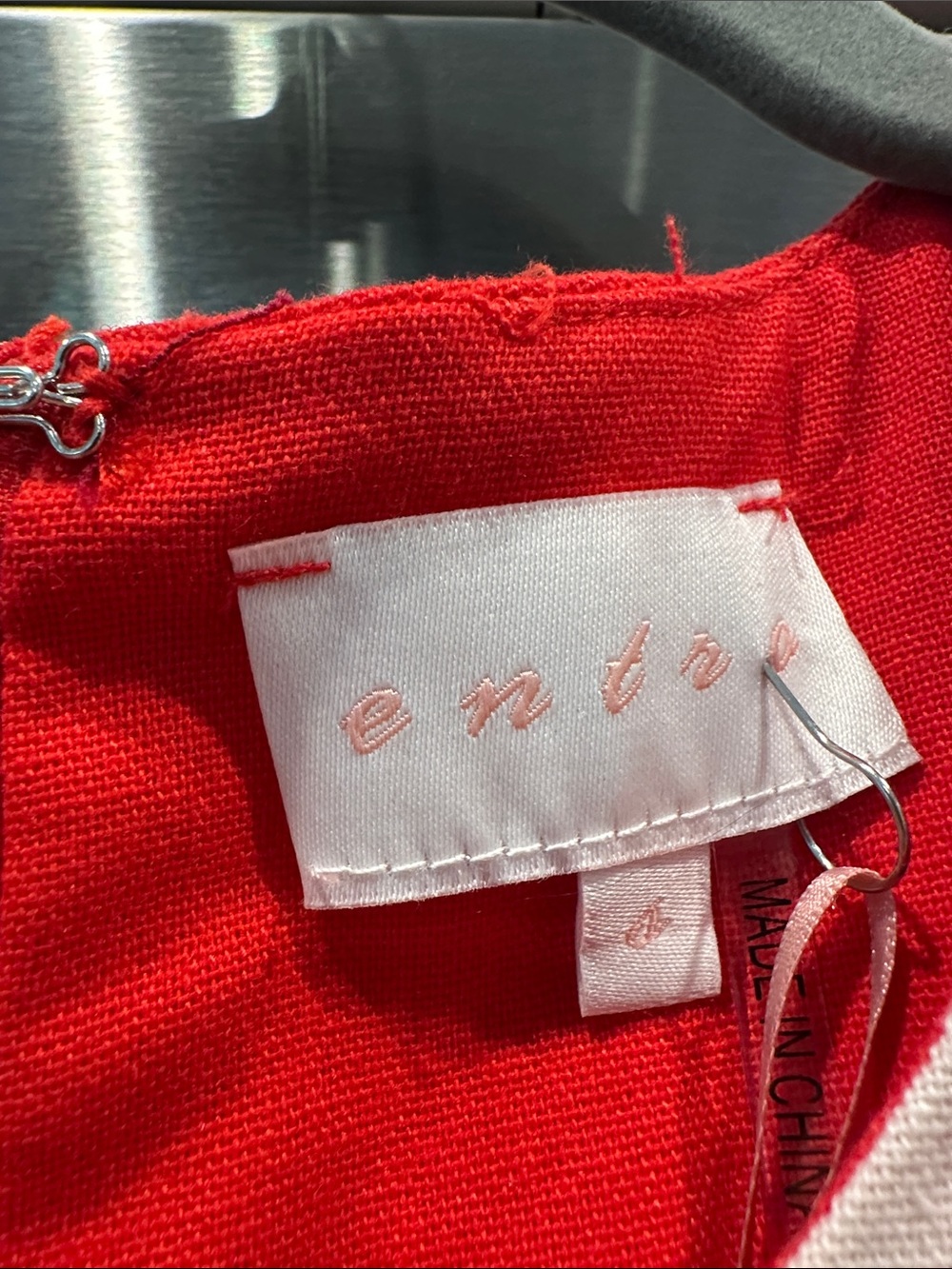 entro Red Sleeveless Mini Dress with Pink & White Trim - Picture 2 of 4